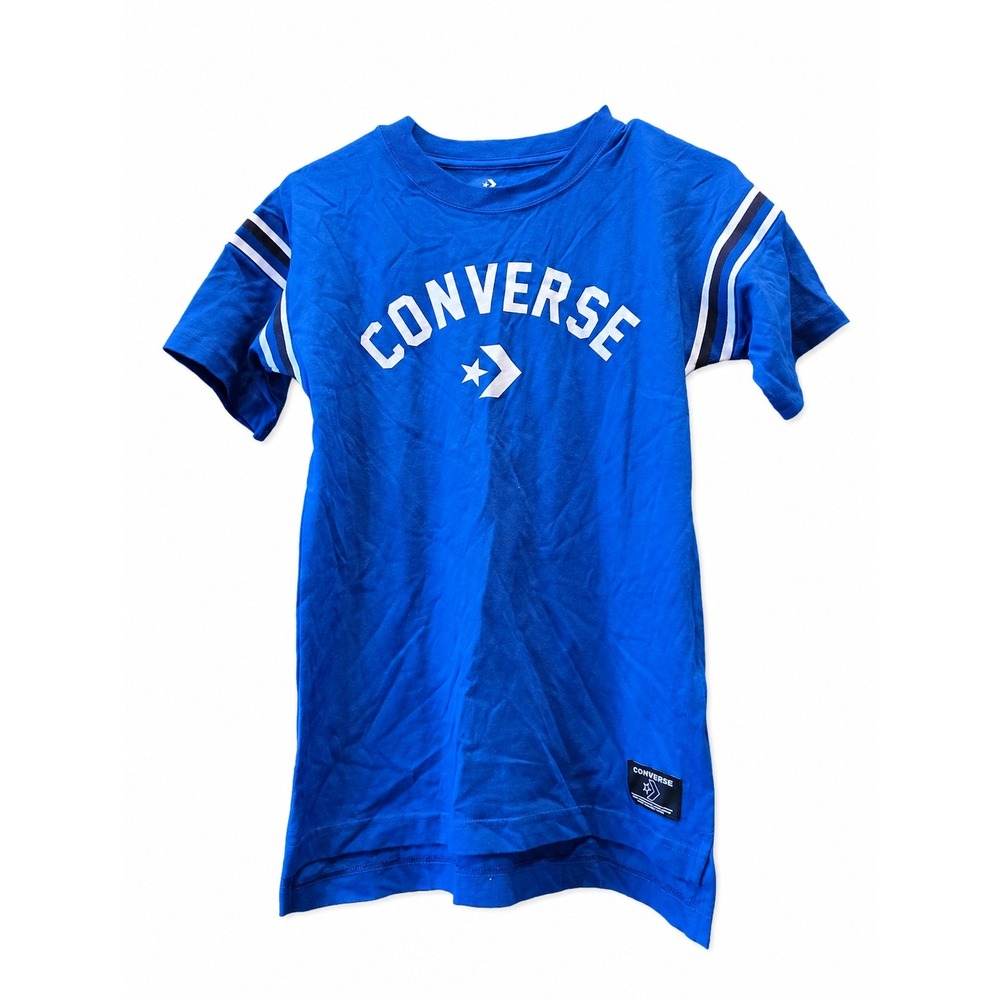 Converse Blue Graphic T-Shirt Youth Large (12-13 YRS) Cotton Short Sleeve Tee